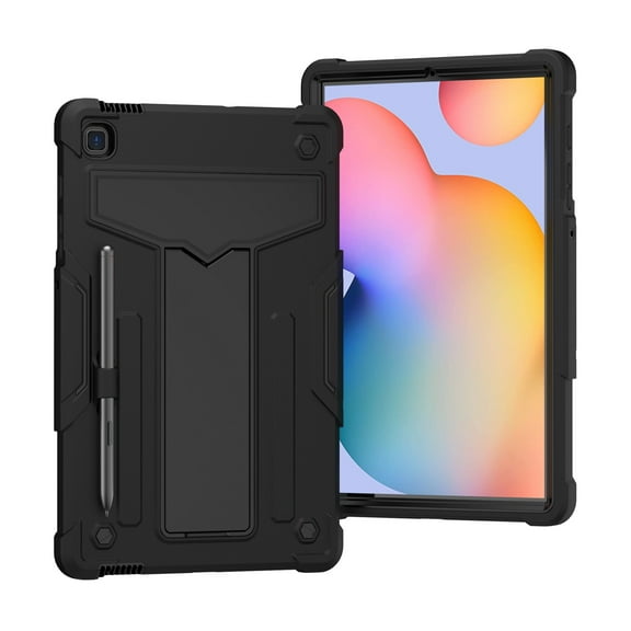 For Samsung Galaxy Tab S6 Lite P610/615 T-shaped Bracket Contrast Color Shockproof PC   Silicone