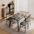 thumbnail image 6 of Modern 5-Piece Dining Set, Kitchen Table & 4 PU Leather Chairs, Comfort Seating for 4, Perfect for Small Spaces & Apartments, Black, 6 of 7