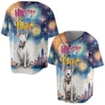 thumbnail image 3 of Happy New Year with Bull Terrier Fireworks Holiday Xmas Winter 2025 All Over Print 3D Baseball Shirt Bully Dog Lovers Gifts Idea Softball Sport - 00025, 3 of 6