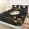 thumbnail image 3 of Homewish Chic Flowers 4pcs Bed Sheets for Female Men Women,Vintage Aesthetic King Sheets,Botanical Plants Super Cozy Sheet Set,Starry Sky Super Cozy Sheet Set,Luxury Bedroom Decor, 3 of 7