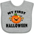 thumbnail image 3 of Inktastic My First Halloween with Pumpkin and Stars Boys or Girls Baby Bib, 3 of 4