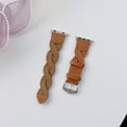 thumbnail image 3 of PU Leather band Compatible with Apple Watch Band Bracelet 42mm/44mm/45mm/46mm/49mm Women, Boho Braided Jasper Stone Watch Strap for iWatch Band Series Ultra 2/1 SE Series 10 9 8 7 6 5 4 3 2 1,Brown, 3 of 8
