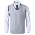 thumbnail image 2 of uikmnh Mens Autumn and Winter Fashion Casual Pullover Stripe Contrast Knitted Sweater Vest, 2 of 4
