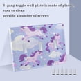 thumbnail image 4 of 3 Gang Light Switch Cover Plate Unicorns Running in Sky Wall Plate Decorate Electrical Outlet Cover Plates 4.56”x4.48”, 4 of 8