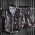 thumbnail image 4 of Conjuntos de hombre Camisas blancas de playa Conjunto coreano de dos piezas Camisetas Pantalones cortos Trajes para hombres Estilo 2024 Ropa 2025 Nuevo en camiseta holgada y holgada, 4 of 5