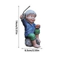 thumbnail image 4 of Fishing Boy Resin Figurine with Pot, Plug In Sculpture for Garden, Home Decoration, DIY Craft and Tabletop Display - Blue, 4 of 8