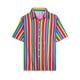 thumbnail image 1 of INSPIRE CHIC Camisa de verano con estampado de rayas arcoíris para hombre, camisas de manga corta con botones arcoíris XL, 1 of 6