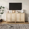 thumbnail image 4 of Freestanding Rattan Storage Cabinet with Doors & Adjustable Shelves, Accent Floor Storage Cabinet, Modern Sideboard Buffet Cabinet for Living Room, Dining Room, Kitchen, 4 of 8