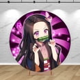 thumbnail image 4 of Fondo redondo para fiesta de Demon Slayer Kamado Nezuko, portada para niña, primer cumpleaños, pancarta de feliz cumpleaños, decoración para baby shower, 4 of 5