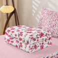 thumbnail image 5 of Erosebridal Warm Floral Zipper Twin Comforter Sets with Fitted Sheet and 2 Pillowcases,Rose Wildflower Watercolor Zipper Bedding Set For Girls,Pink Reversible,4 Pieces, 5 of 7
