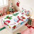 thumbnail image 2 of Manfei Snowman Twin Fitted Sheet Snow Bedding, Blue White 2-Piece 1 Fitted Sheet and 1 Pillowcase, 2 of 4