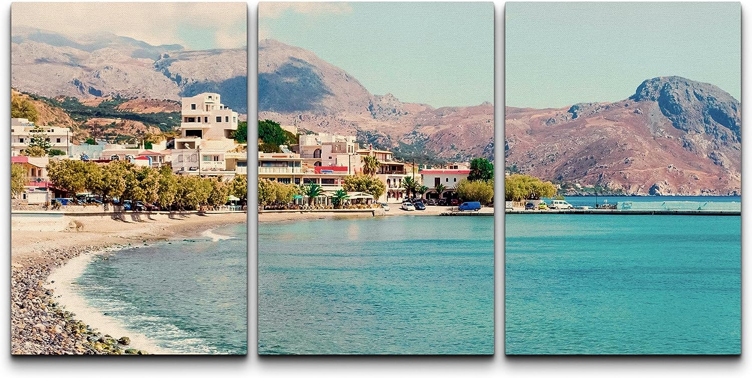 PixonSign Canvas Print Wall Art Set Mountain Range Coastal Beach Shore ...
