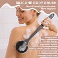 thumbnail image 2 of Silicone Body Scrubber Set, 4 Pcs Exfoliating Bath Brush Set with Long Handle Back Scrubber, Facial Cleansing Brush and Shower Body Brush for Bath and Shower,Oval, 2 of 6