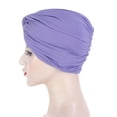 thumbnail image 4 of SPRING PARK Women Turban Caps Headscarf Pleated Wrap Chemo Cap Hair Loss Head Cover Solid color, 4 of 5