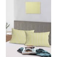 thumbnail image 5 of Yellow Striped Pillow Covers Standard Size 2 Pack, Modern Simple Farmhouse Beige Vintage Soft Bed Throw Pillowcases Breathable Cooling Long Lumbar Body Pillow Sham Cover for Bed Sofa 20''x26'', 5 of 7