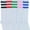 Full Body White Socks w/ Triple Colored Stripes, variant on ToBeInStyle Women's Pack of 6 Knee High Socks - Argyle Patterned Analagous Color Sets