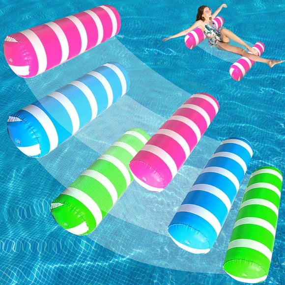 Hamaca inflable Pool Floats QIUBAOBAO para adultos, paquete de 3