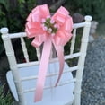 thumbnail image 3 of Rose Petal Pink Pull Bows with Tulle Tails and Rosebuds - 8" Wide, Set of 6, Easter, Spring, Mother's Day, Breast Cancer Awareness, Wedding Pew Bows, Reception & Aisle Decor, Anniversary, Birthday, 3 of 4