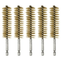 5Pcs Bore Brush Brass 22mm Dia Cleaning Bronze Wire Brush Tube Pipe Cleaner with Handle 1/4 Inch Hex Shank