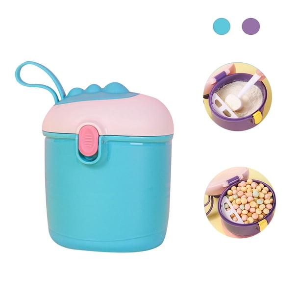 Fiudx Caja de Leche En Polvo para Bebé, Almacenamiento Portátil de Alimentos, Doble Sellado para Mantener La Frescura, Organizador de Leche En Polvo y Refrigerios, Diseño de Boca Ancha, Material Ecol