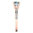 thumbnail image 3 of 1.97 ct Round Cut Blue Moissanite Three-Stone Engagement Ring for Women in 18K Rose Gold, 3 of 5