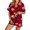 Wine, variant on Halloween Pajamas Women Short Sleeve Shirt Shorts Stylish Comfy Relaxed 2 Piece Short Pajama Set for Women Beige L