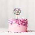 thumbnail image 2 of Gold Cake Topper Acrylic Happy Birthday Flower Dessert Toppers, 2 of 6
