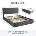 thumbnail image 6 of Sifurni Queen Size Upholstered Platform Bed Frame with 4 Drawers Storage and Square Stitched Button Tufted Headboard, Dark Grey, 6 of 6