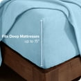 thumbnail image 3 of Bare Home Cozy Fleece Fitted Sheet - Extra Plush Polar Fleece - Deep Pocket Bed Sheet - Full, Light Blue, 3 of 5