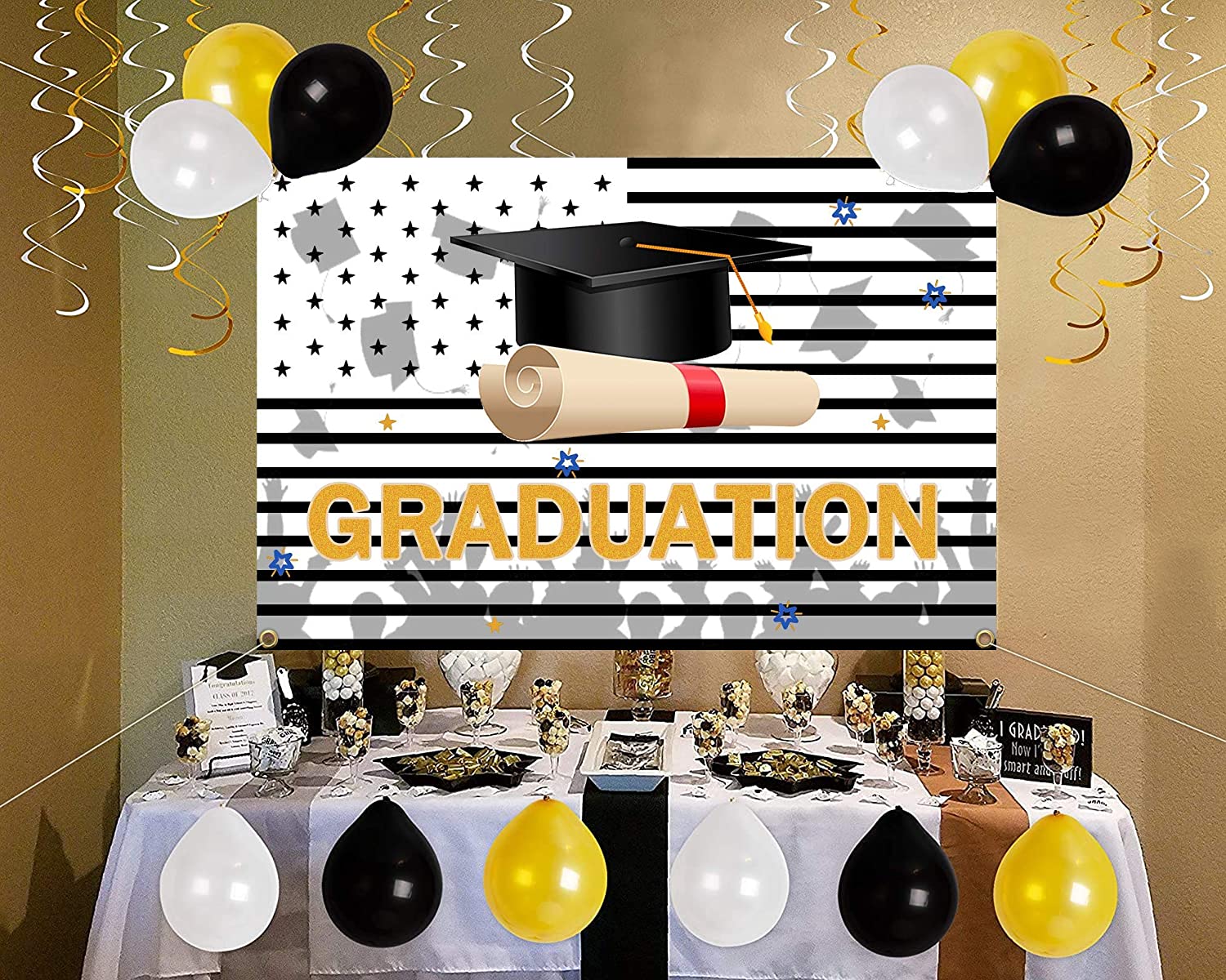 Graduation Banner Extra Large 73" x 43" Photo Booth Props for