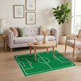 thumbnail image 3 of ODIKA 4'x6' Ultra-Soft Area Rug, Field Center Circle Motif Bold Markings Rugby Football Soccer Refined Structured None Washable, Bare feet friendly, Silk-Touch for Bedroom Home office, 3 of 7