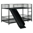 thumbnail image 4 of Harper & Bright Designs Twin Over Twin Metal Bunk Bed with Slide & Guardrails, Metal Bunkbeds Frame for  Bedrooms, Black, 4 of 16
