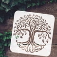 thumbnail image 3 of Plantilla decorativa con diseño del Árbol de la Vida (20x20 cm). Plantilla cuadrada de plástico reutilizable para dibujar y pintar sobre madera, suelo, pared y azulejos., 3 of 9