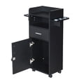 thumbnail image 2 of Olurrisa Professional Salon Trolley, Mobile Beauty Station with 6 Tool Holders & Locking Drawer, Black, 2 of 9
