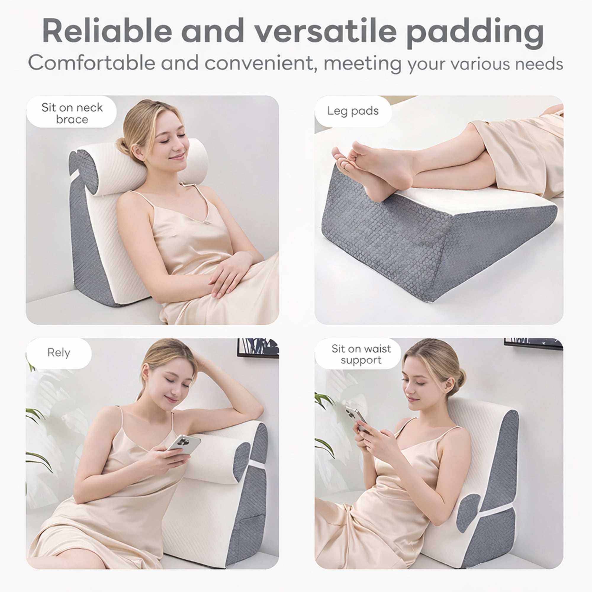 INSMART Post Surgery Wedge Pillow, Back Support, Sponge Post-Surgery Pillow for Back, Leg & Knee Pain, Acid Reflux & Snoring Relief - Orthopedic Support for Sleeping, Removable Washable Cover