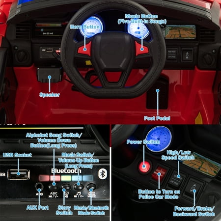 Voiture Electrique Pour Enfant Costway 12v Avec Telecommande Et Bluetooth Walmart Canada