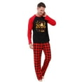 thumbnail image 2 of HAPPY NEW YEAR 2026 Christmas Family Matching Pajamas Christmas Pjs Holiday Nightwear Sleepwear Sets Long Sleeve Red and Black Plaid Pants Pjs, 2 of 5