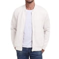 thumbnail image 3 of GIRUNS Mens Bomber Jacket Lightweight Casual Varsity Fall Winter Jackets Zip-Up Outerwear Coat White 2XL, 3 of 8