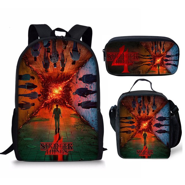 Stranger Things 4 Bolsa de estudiante Mochila infantil Bolsa de comida SONGY textil