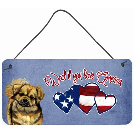 Caroline's Treasures Woof if you love America Tibetan Spaniel by Lyn Cook Painting Print Plaque
