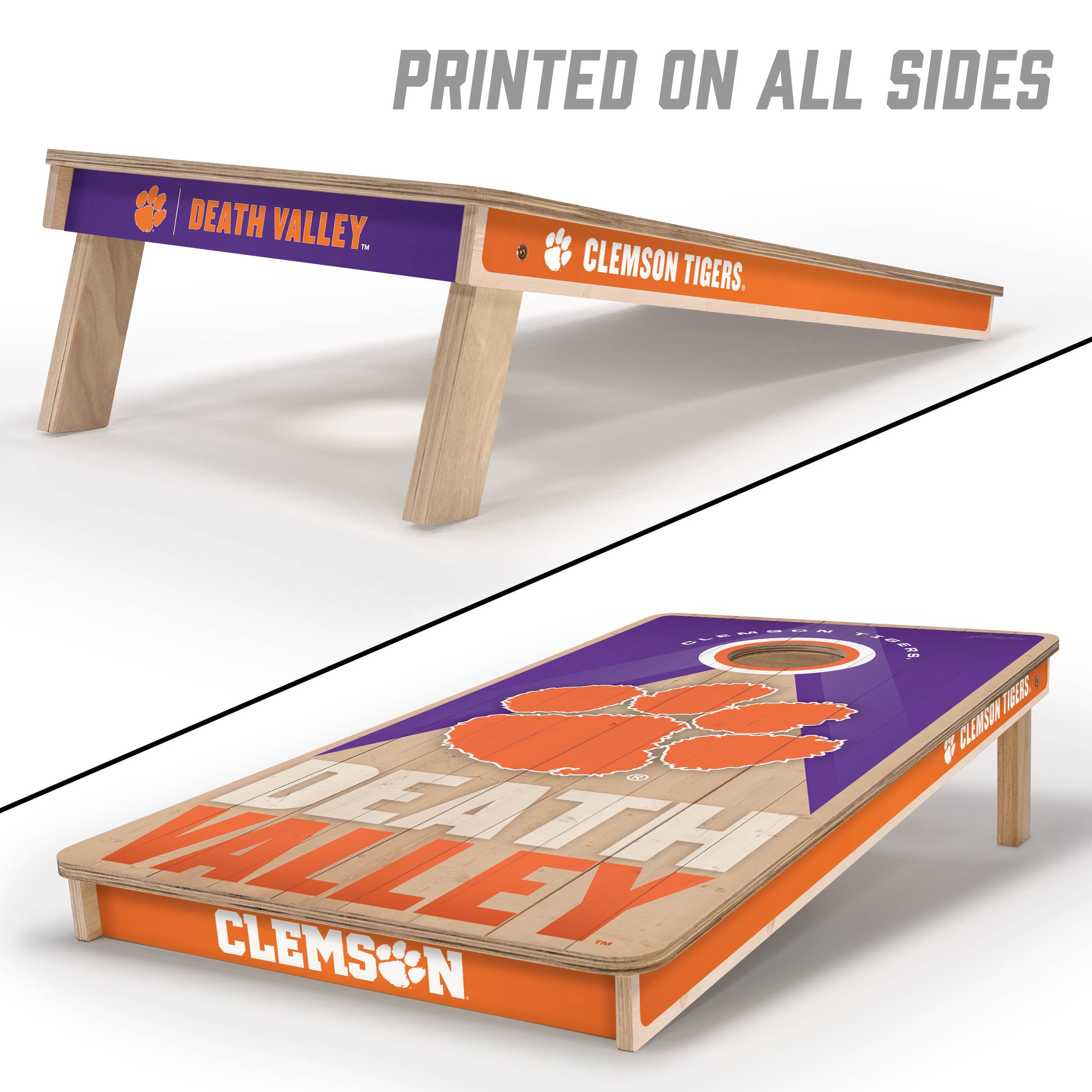 YouTheFan NCAA Clemson Tigers 2X4 Slogan Series Cornhole NO BAGS