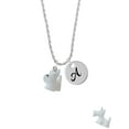 thumbnail image 2 of Delight Jewelry Resin White Scottie Dog Silvertone Script Initial Disc - A - Charm Necklace, 20"+3", 2 of 4