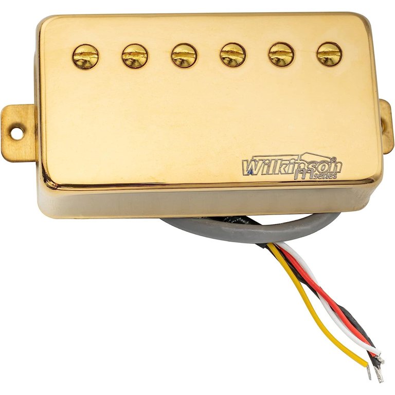 Wilkinson Classic Tone Ceramic PAF Style Humbucker Pickups for Les Paul  Style Electric Guitar Gold Gold Neck