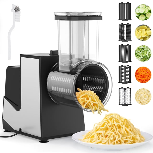 Rallador de queso eléctrico FITNATE 250W, 5 cuchillas