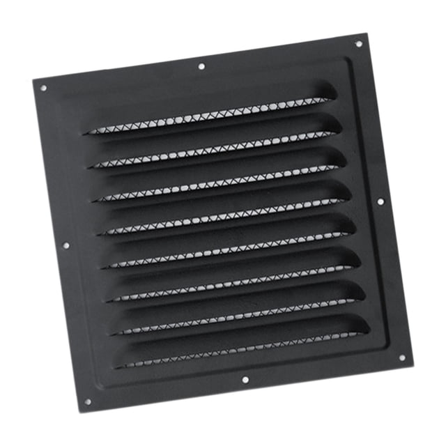 Rejilla de ventilación, rejilla de de aire intensiva con pantalla protectora, de ventilación para caravanas, paredes, vehículos recreativos y Negro