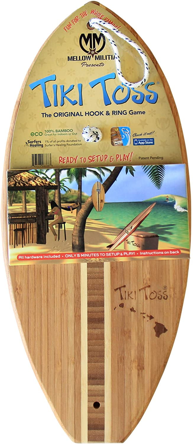 Tiki Toss Hook and Ring Toss Game 100 Bamboo Only 5 Minutes to Setup