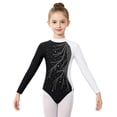 thumbnail image 3 of iiniim Gymnastics Leotards for Girls One-piece Long Sleeve Sparkle Bodysuit Athletic Ballet Dance Skating Traning Dancewear White 6, 3 of 7