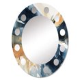 thumbnail image 2 of Designart "Fusion of Blue and Gold II" Fractals Round Wall Mirror - Modern Oval Printed Decorative Oversized Mirror - Multiple Color Options, 2 of 4