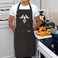 thumbnail image 4 of Adjustable Black Bib Apron 2 Pack with Golden Bird Emblem & Star Design 2 Pockets Perfect for Cooking & Chef Use for Men & Women, 4 of 6