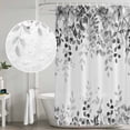 thumbnail image 4 of Grey Shower Curtain Set - 72" x 78" Washable Bathtub Curtain with 12 Hooks, Eucalyptus Leaves Waterproof Fabric Stall Shower Curtains for Bathroom/Bathtub Décor, 4 of 6